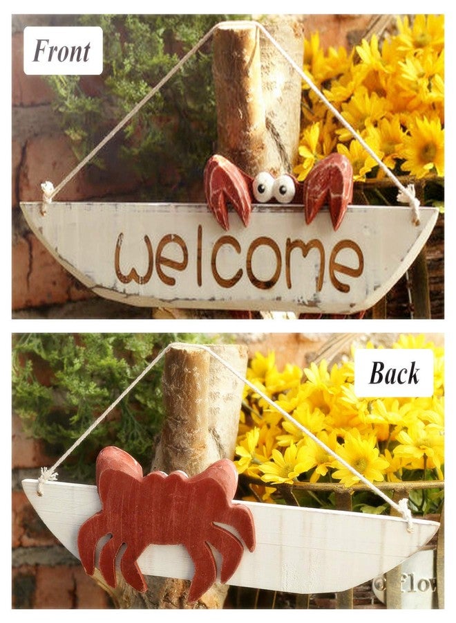 D-Fokes Vintage Hanging Decor Crab Welcome Sign Door Hanging Home Decor Creative Wall Decoration - Image 5
